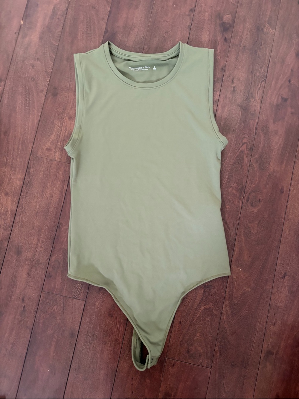 Abercrombie & Fitch Soft AF Collection Olive Green Seamless, Sleeveless Bodysuit